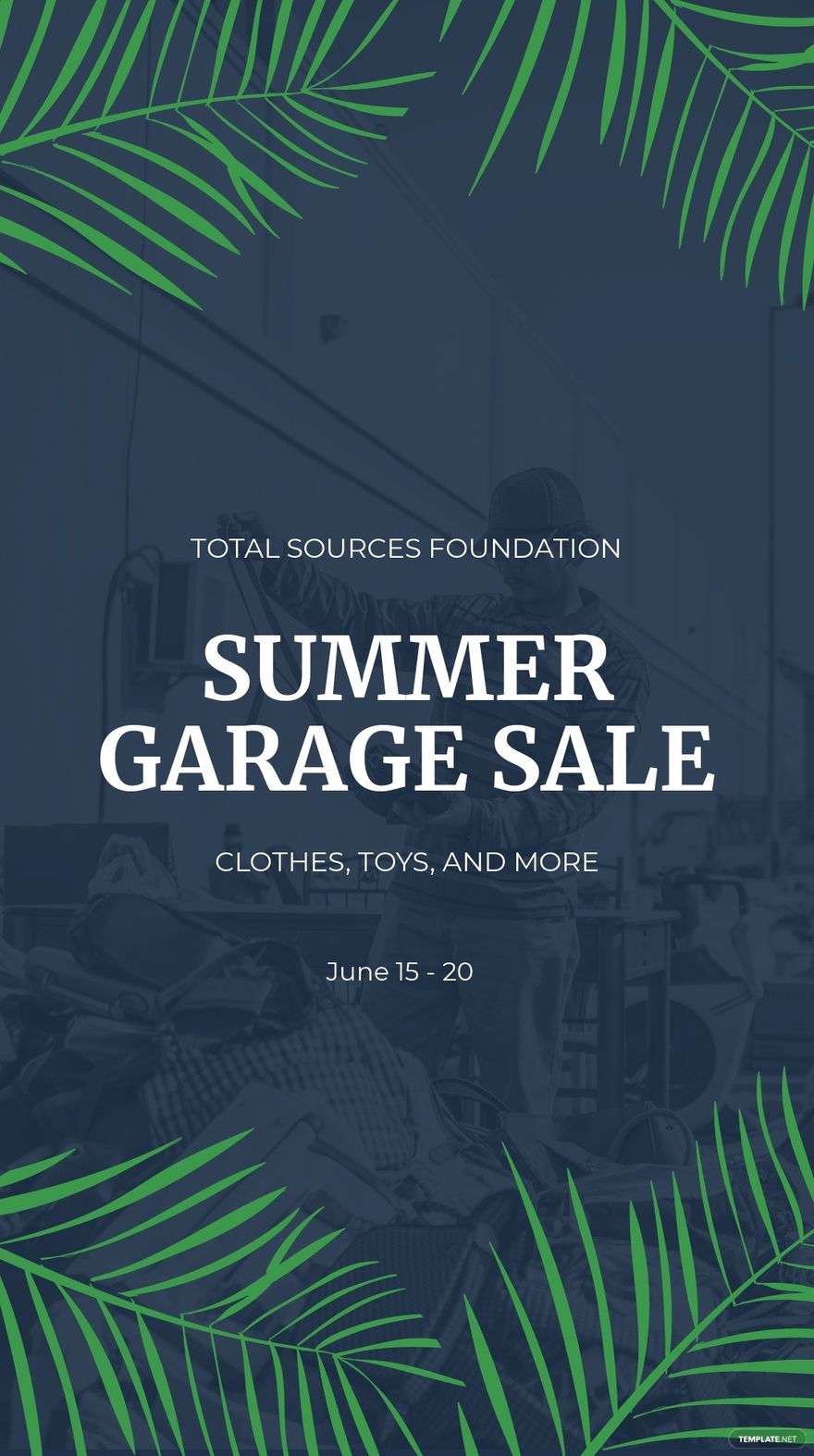 Free Summer Garage Sale Whatsapp Post Template