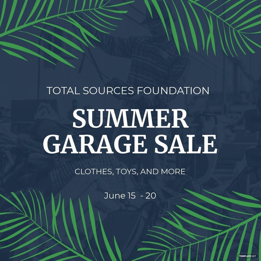 Free Summer Garage Sale Linkedin Post Template