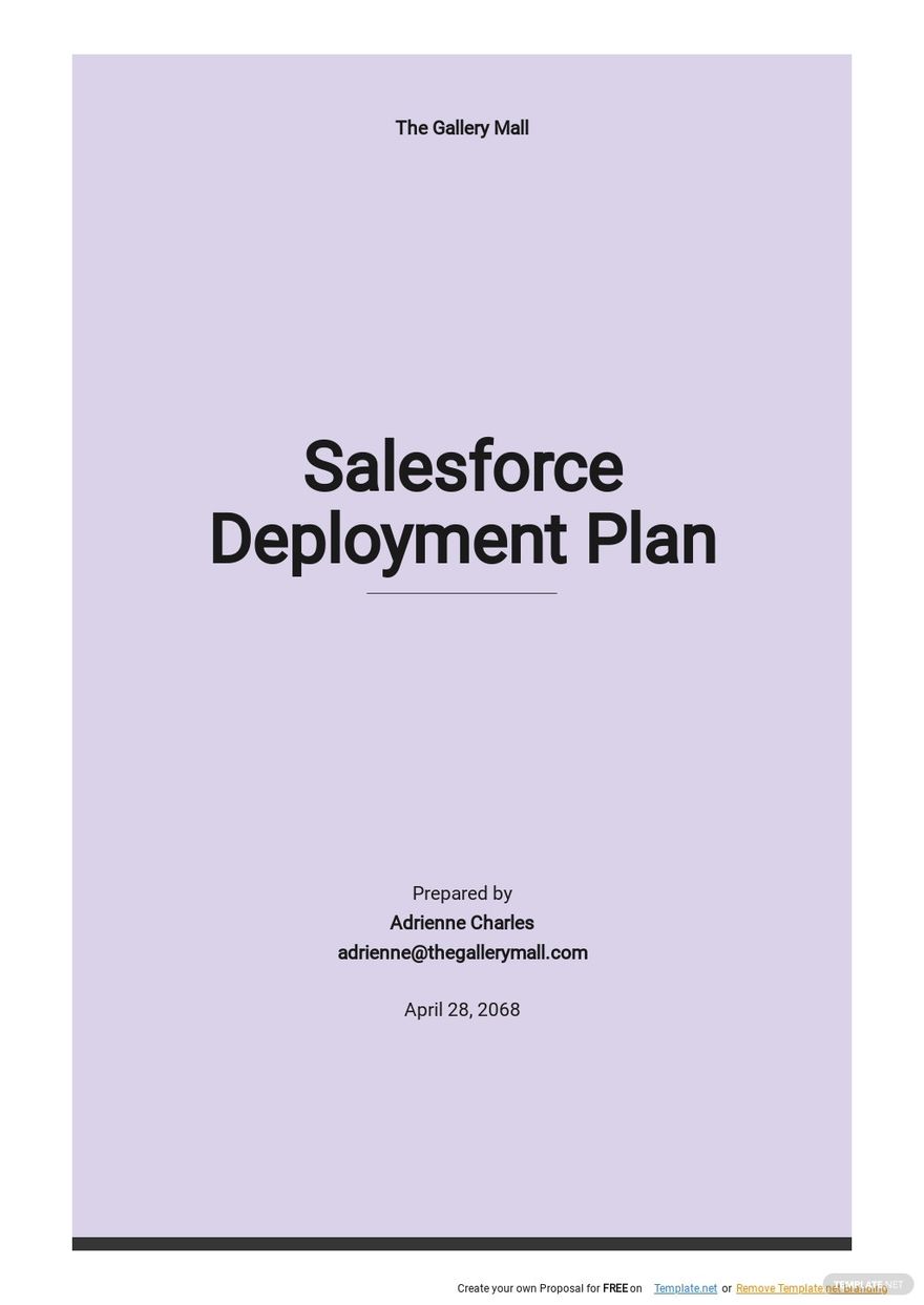 Salesforce Deployment Plan Template
