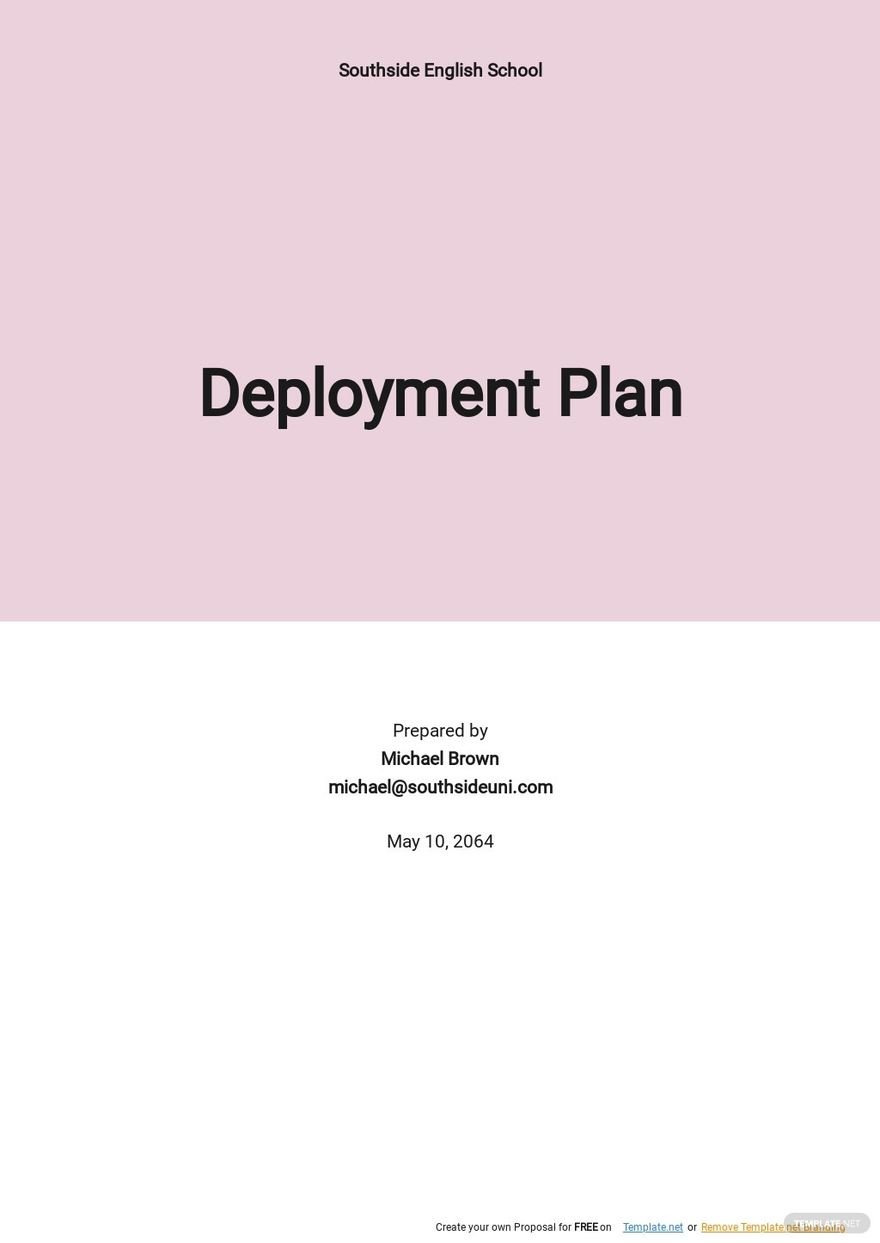 Deployment Plan Template
