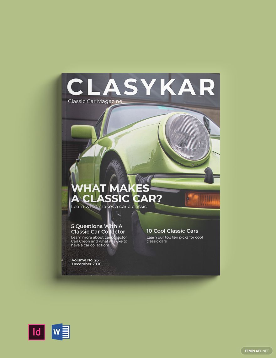 Free Classic Car Magazine Template in Word, InDesign