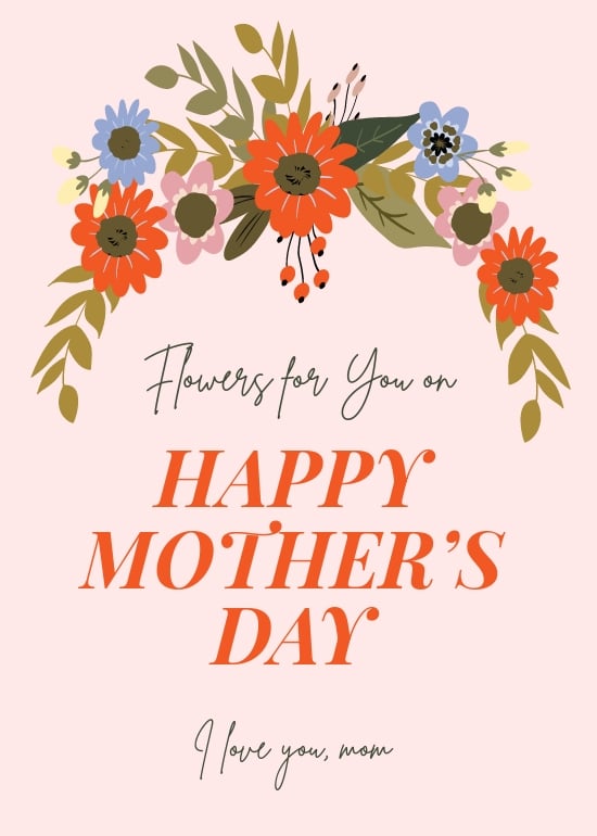 Floral Mother's Day Card Template
