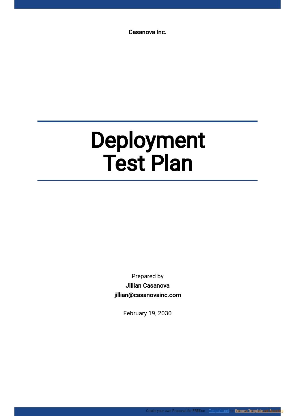 Deployment Test Plan Template