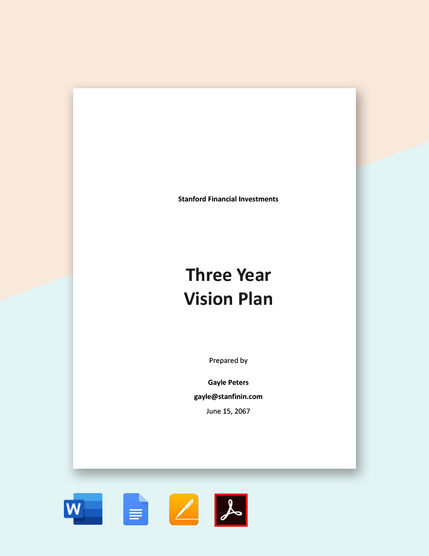 Three Year Vision Plan Template