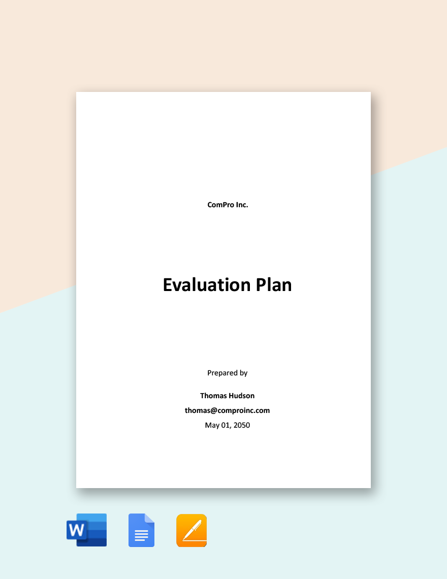 Sample Evaluation Plan Template