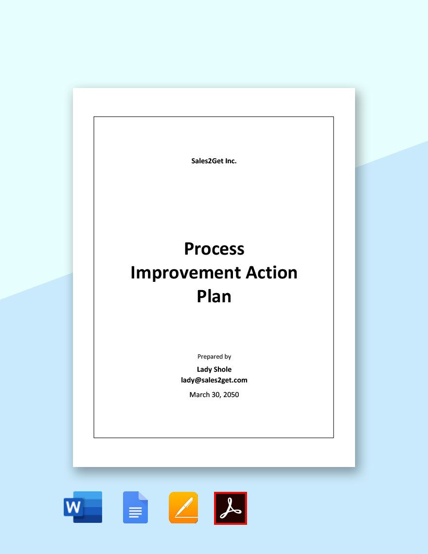 Process Improvement Action Plan Template