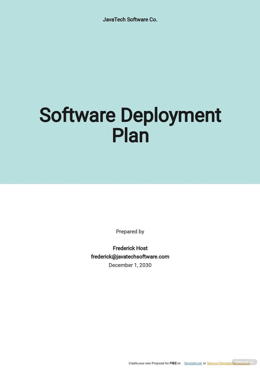 Software Deployment Plan Template