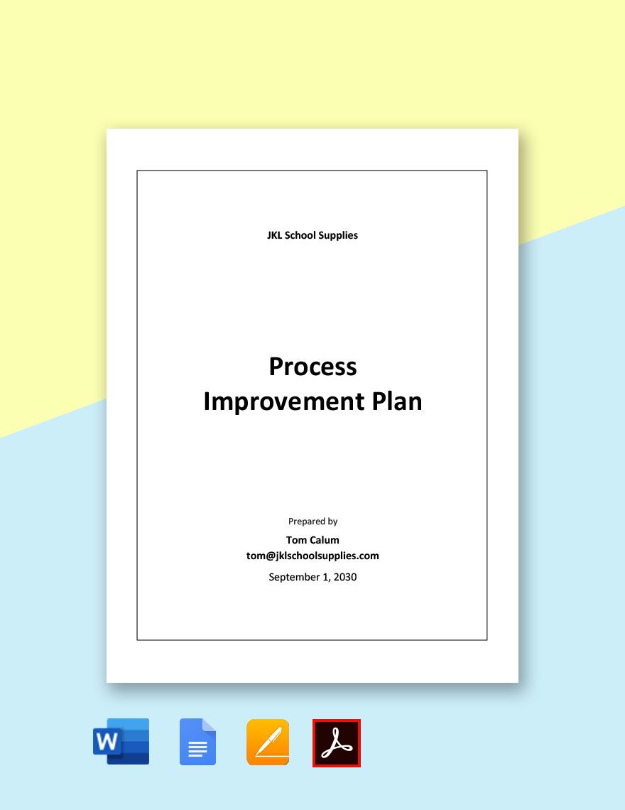 Process Improvement Plan Template