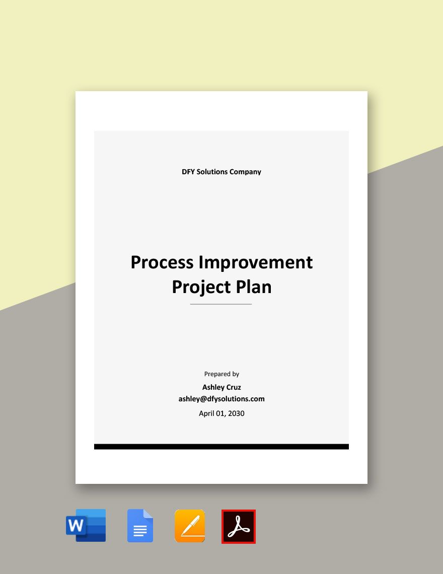 Process Improvement Project Plan Template in Word, Google Docs, PDF, Apple Pages