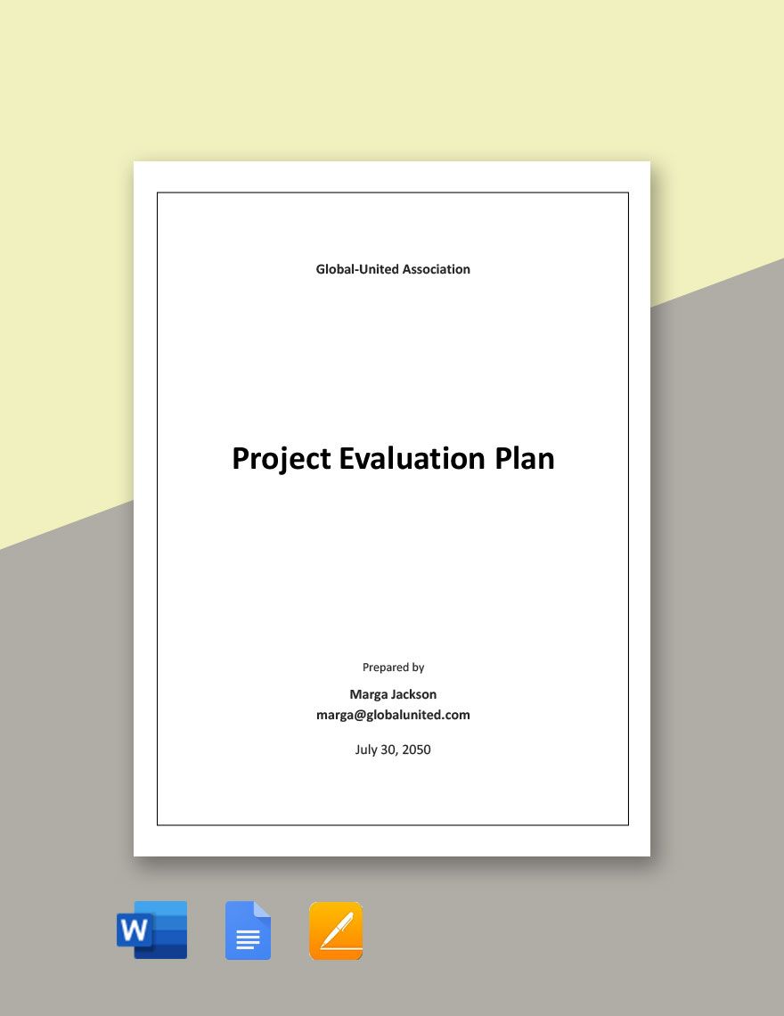Project Evaluation Plan Template in Word, Google Docs, Apple Pages
