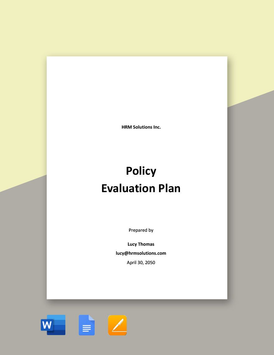 Policy Evaluation Plan Template