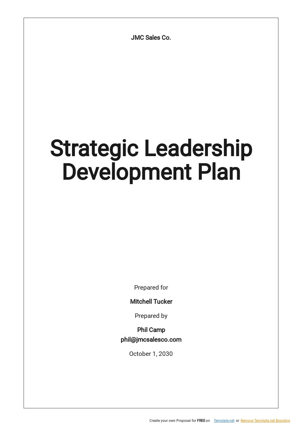 Strategic Leadership Development Plan Template