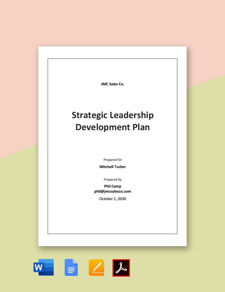 Strategic Leadership Development Plan Template