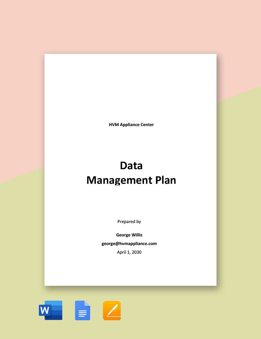 Data Management Plan Template