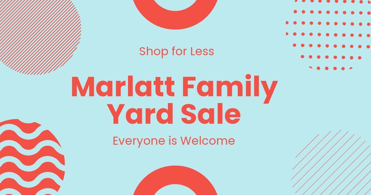 Free Yard Sale Facebook Post Template