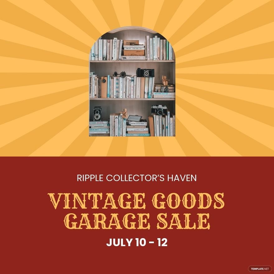 Free Vintage Garage Sale Linkedin Post Template