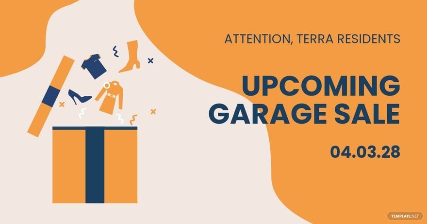 Free Garage Sale Announcement Facebook Post Template