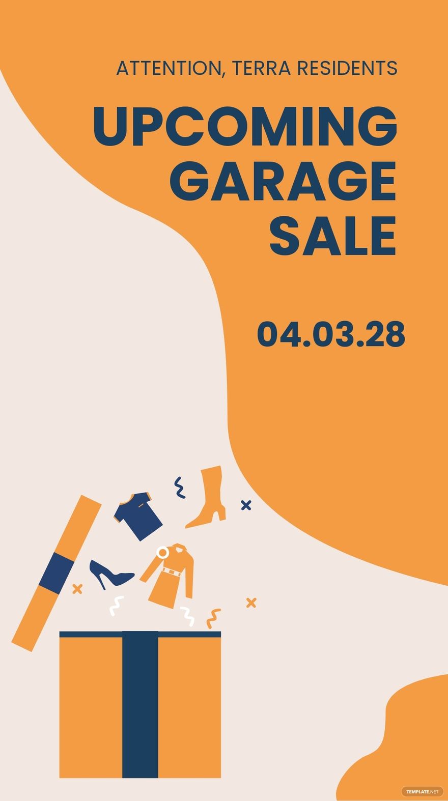 Free Garage Sale Announcement Whatsapp Post Template