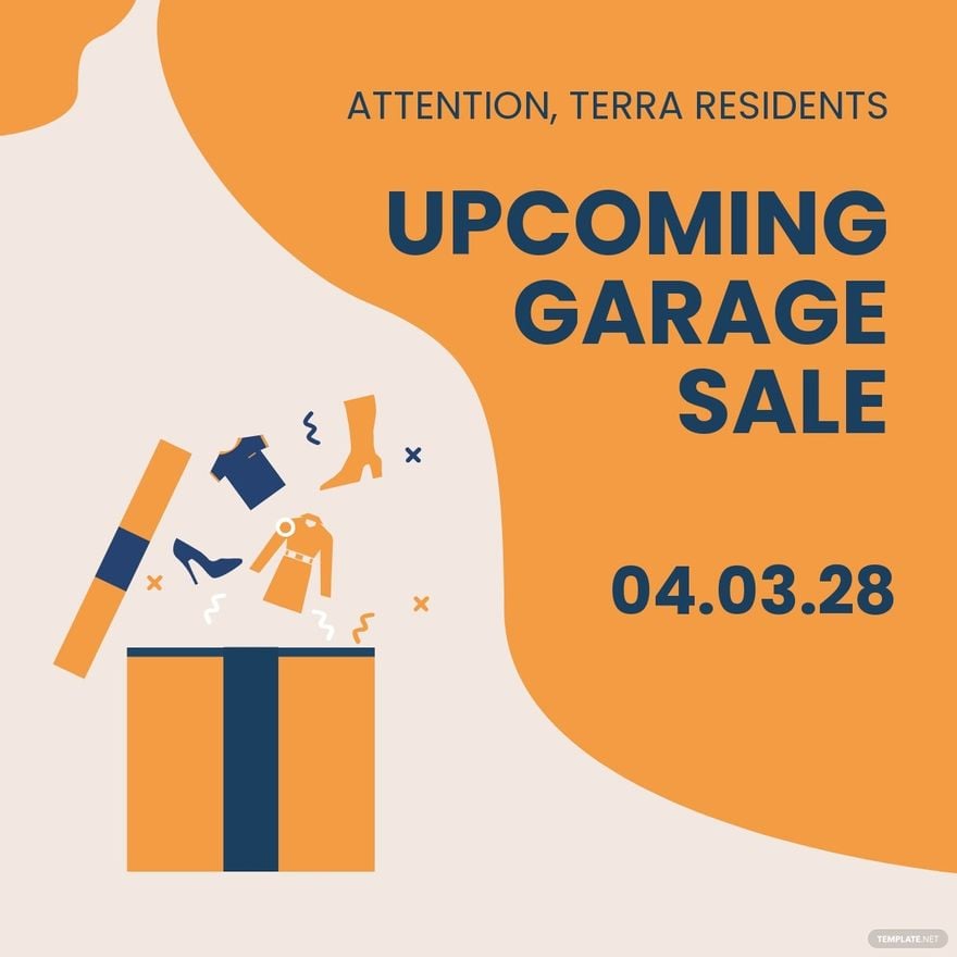 Free Garage Sale Announcement Linkedin Post Template