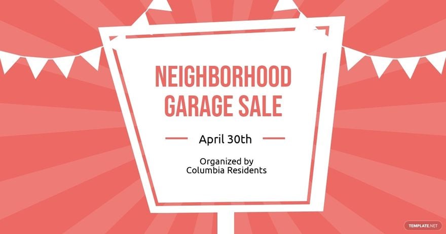 Neighborhood Garage Sale Facebook Post Template