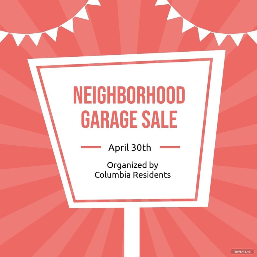 Neighborhood Garage Sale Instagram Post Template