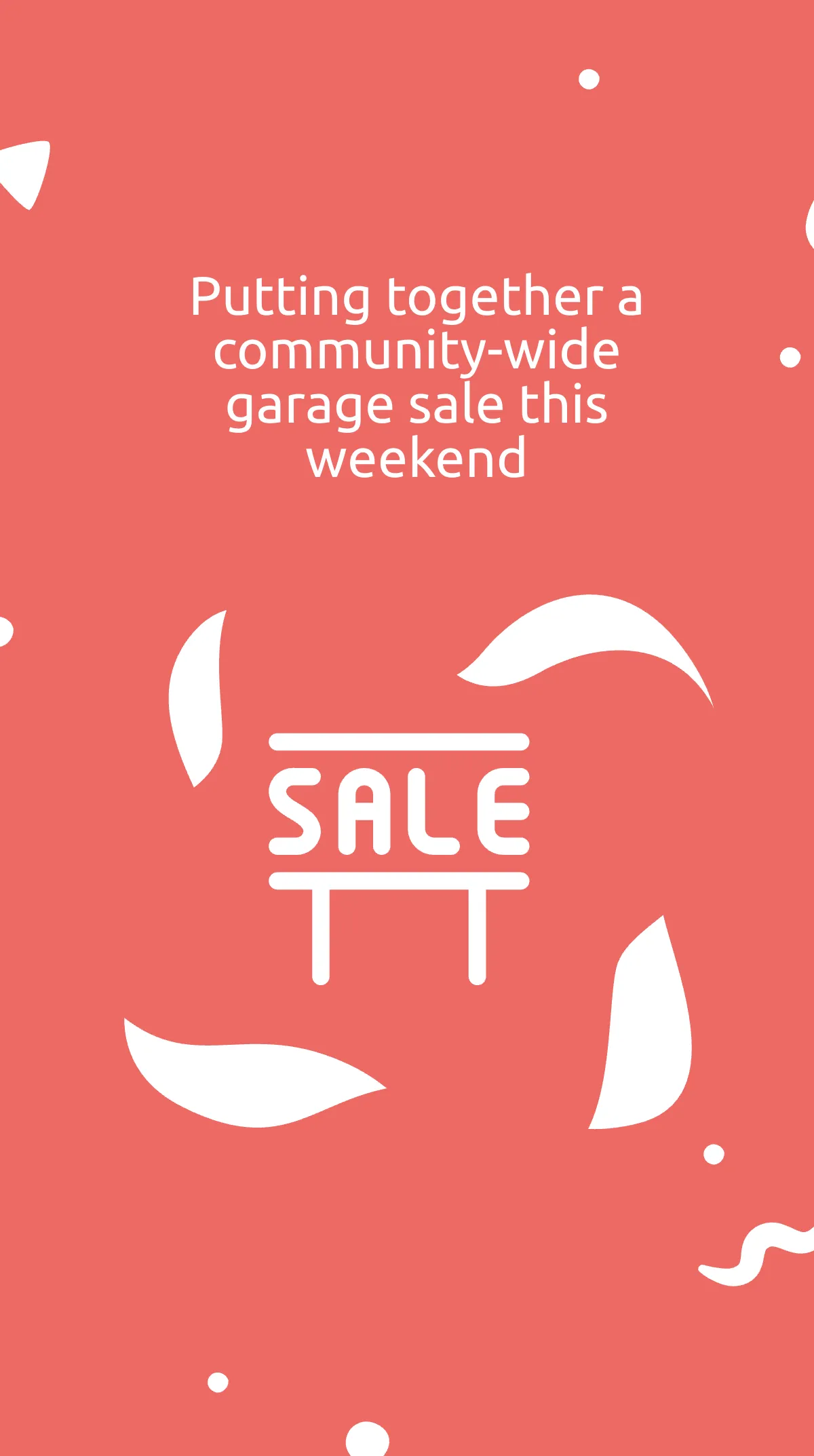 Free Neighborhood Garage Sale Instagram Story Template to Edit Online