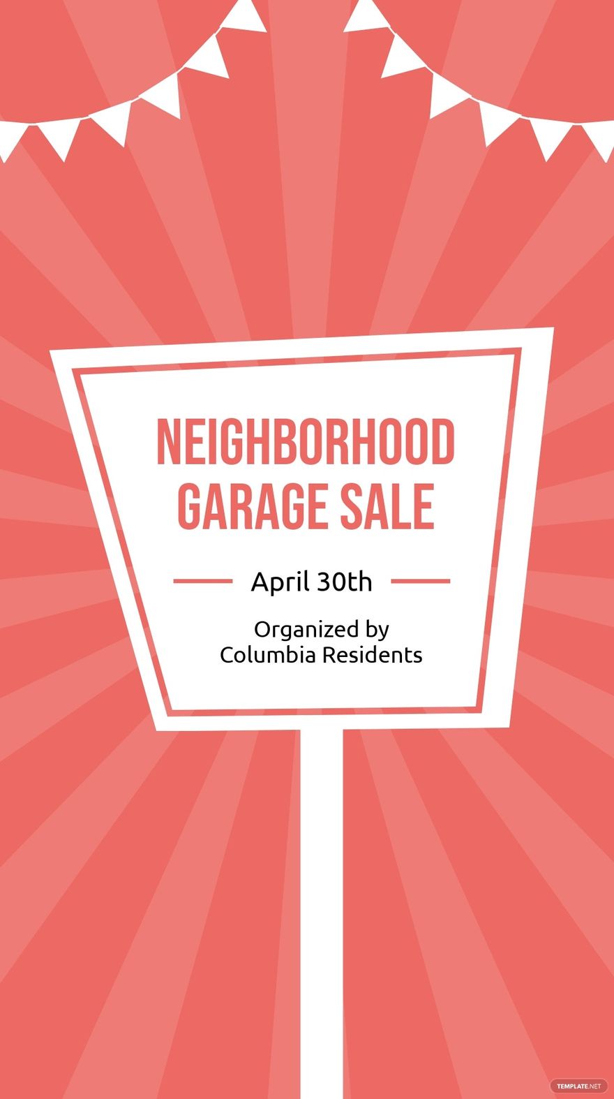 Neighborhood Garage Sale Whatsapp Post Template