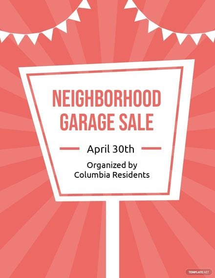 Neighborhood Garage Sale Flyer Template  in Word, Google Docs, PSD, Apple Pages, Publisher