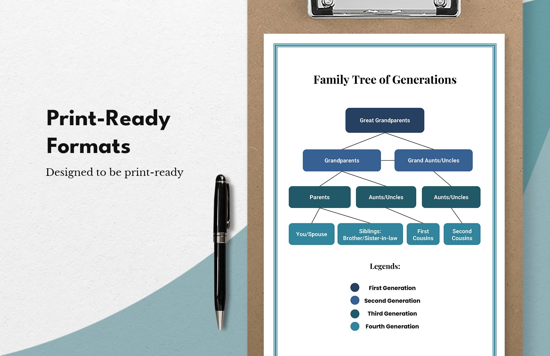 Family Tree of Generations Template