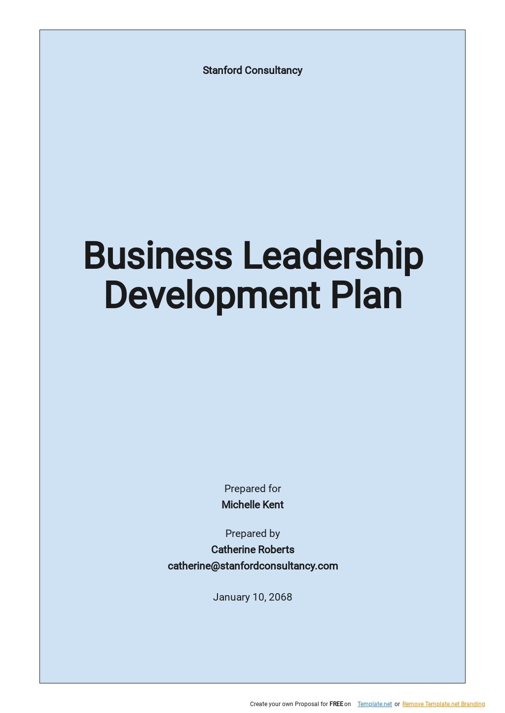 Business Leadership Development Plan Template