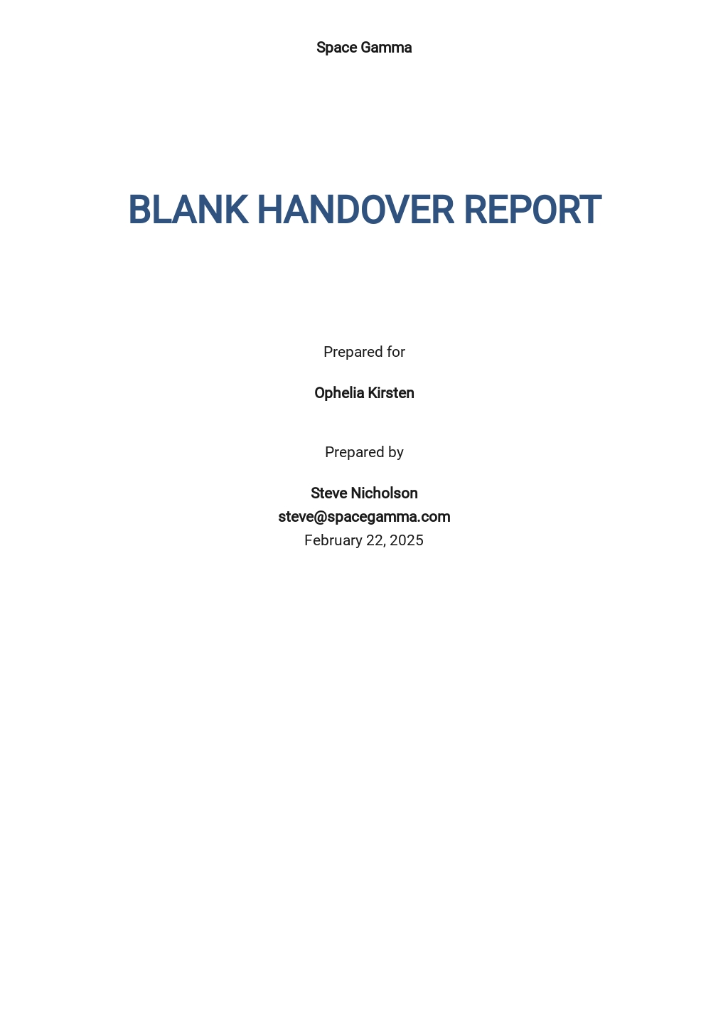 Sample Handover Report Template [Free PDF] - Google Docs, Word ...