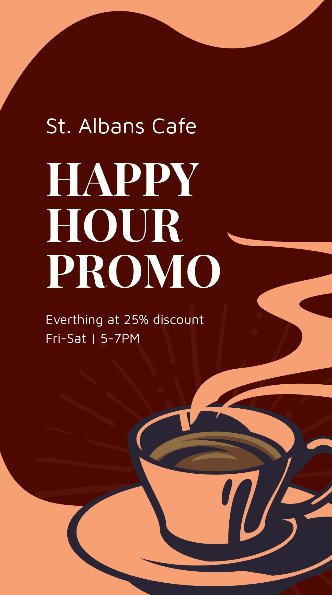 Free Happy Hour Promotion Whatsapp Post Template