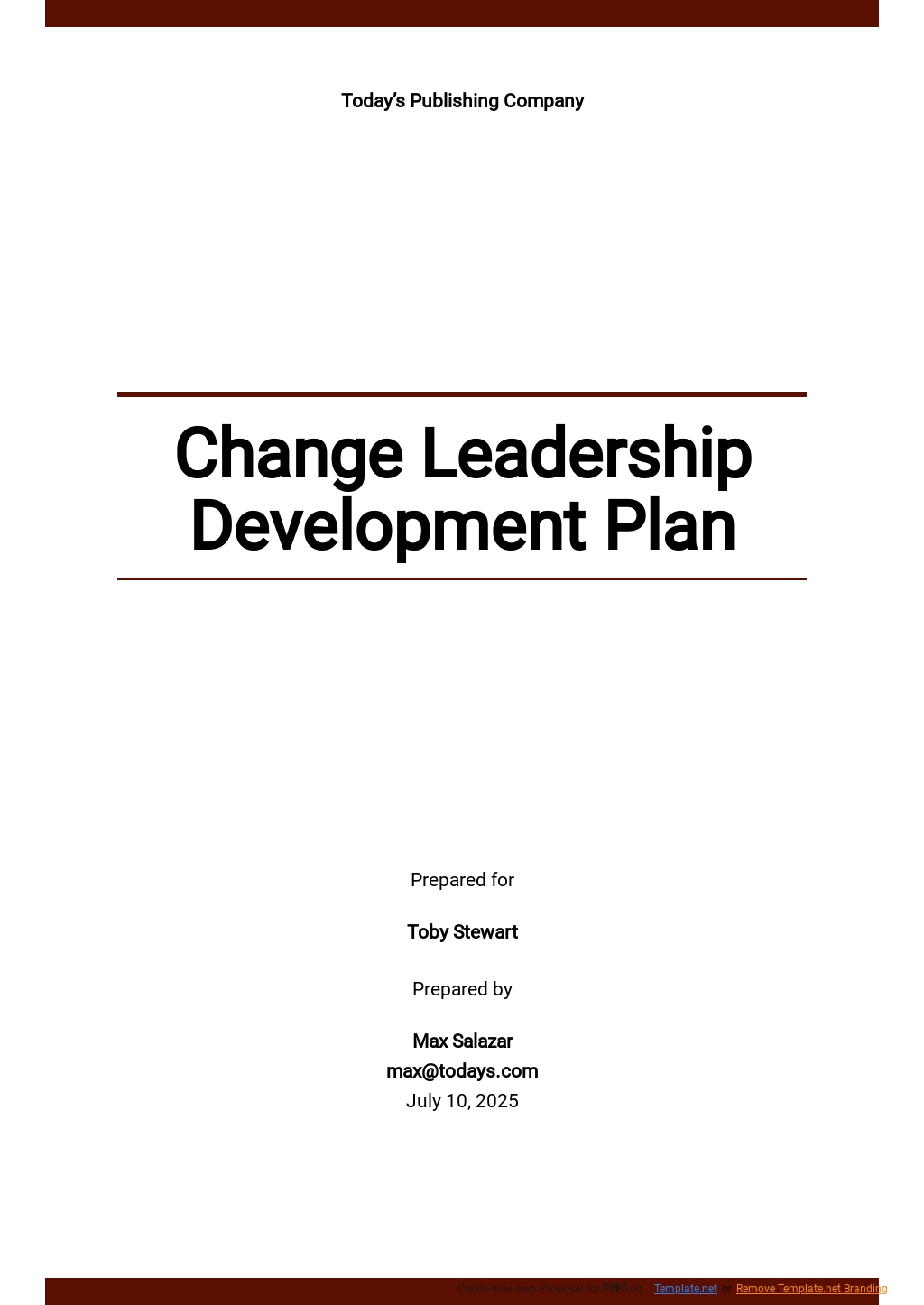 Change Leadership Development Plan Template