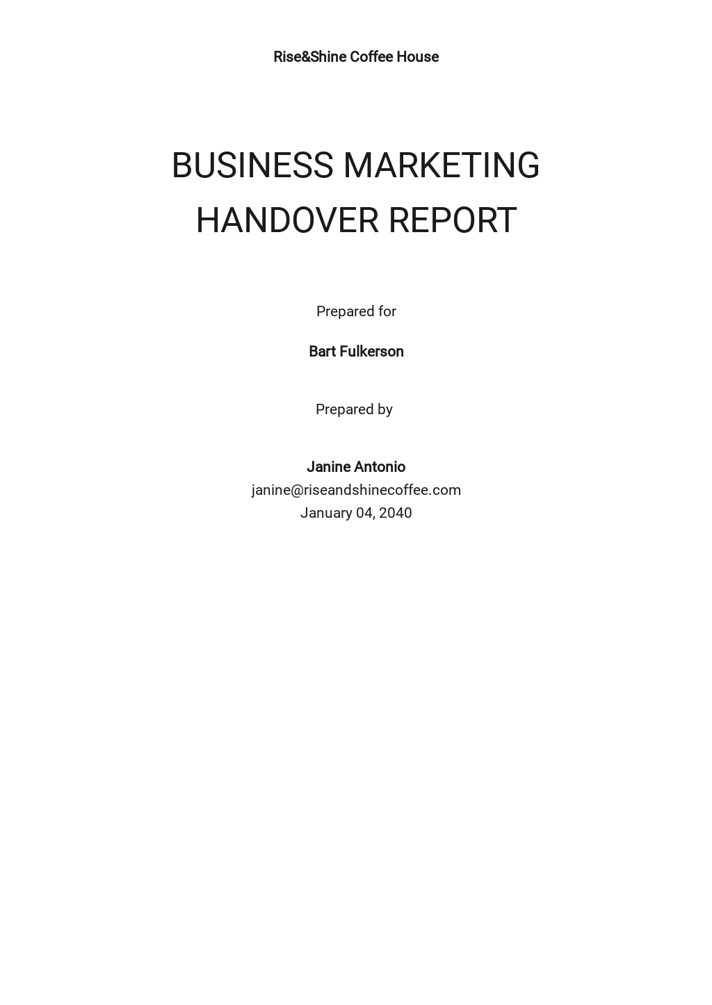 Sample Handover Report Template [Free PDF] Google Docs, Word