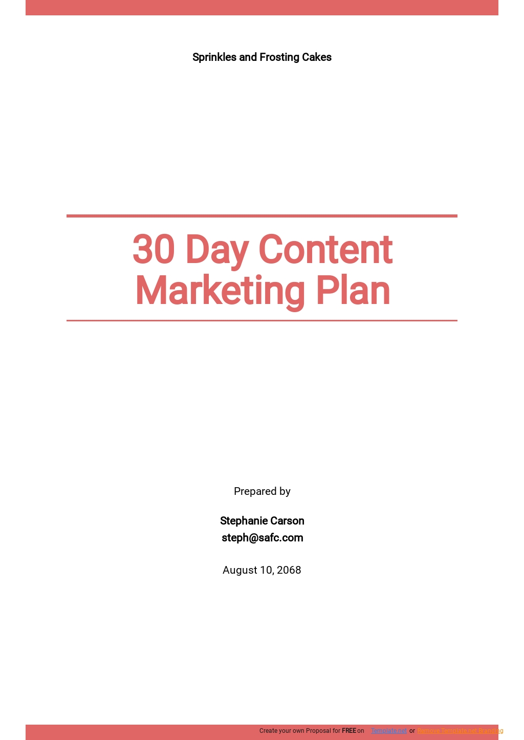 Email Marketing Content Plan Template - Google Docs, Word, Apple Pages ...