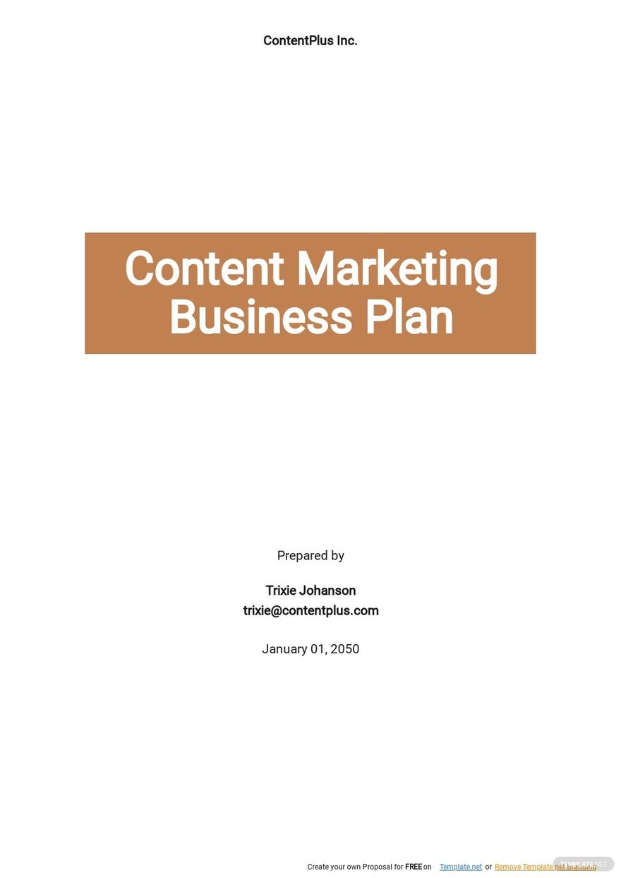 30 Day Content Marketing Plan Template - Google Docs, Word, Apple Pages ...