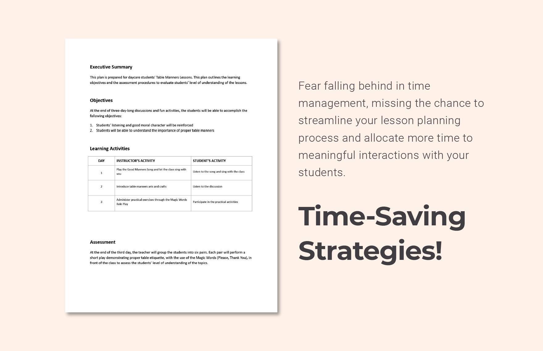 Daycare Lesson Plan Template