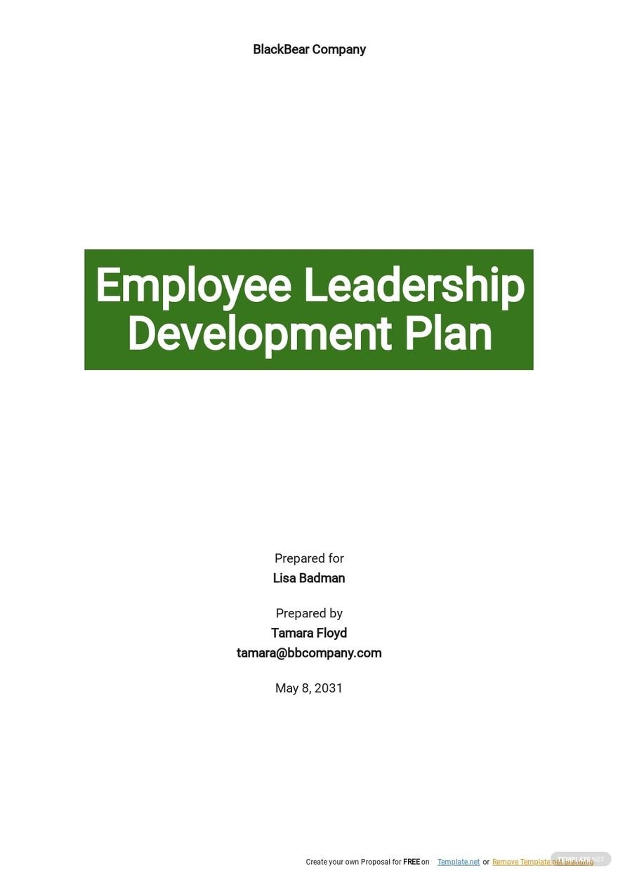 Employee Leadership Development Plan Template