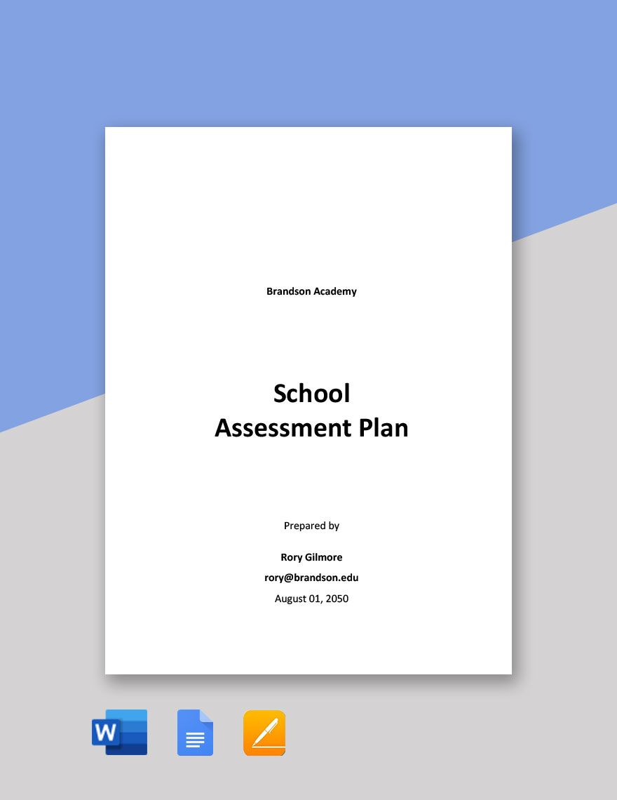 School Assessment Plan Template