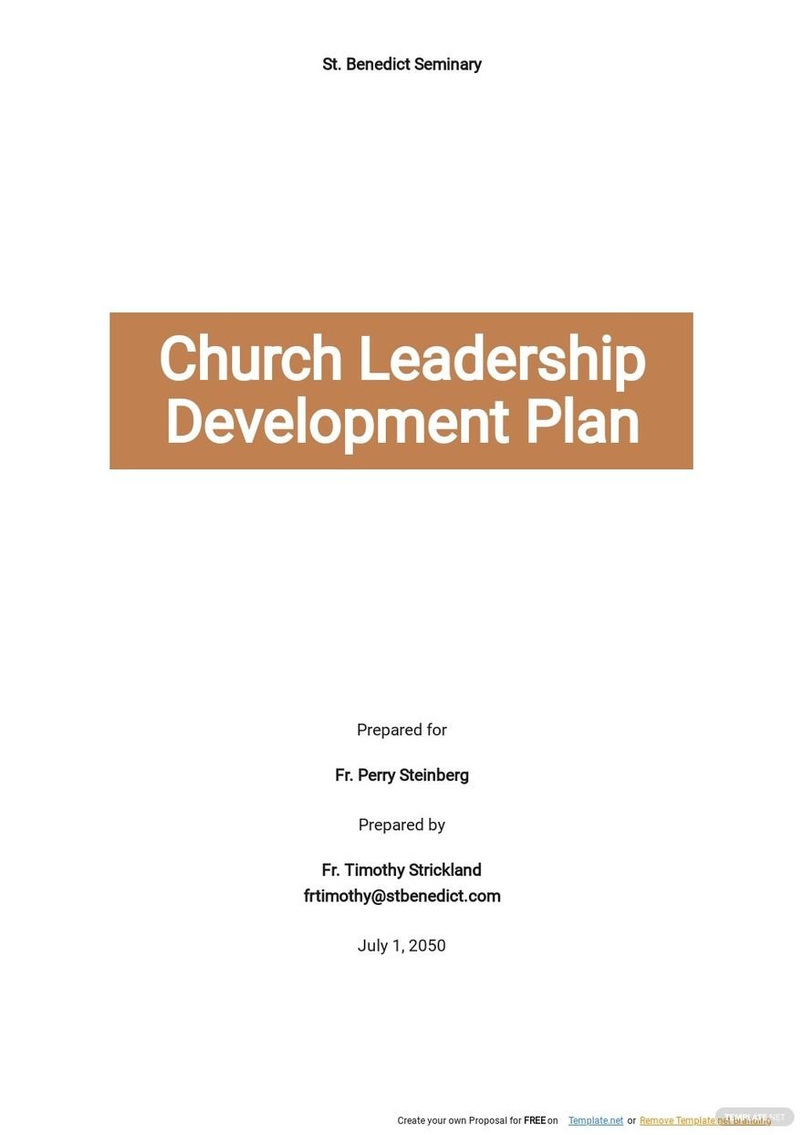Church Leadership Development Plan Template