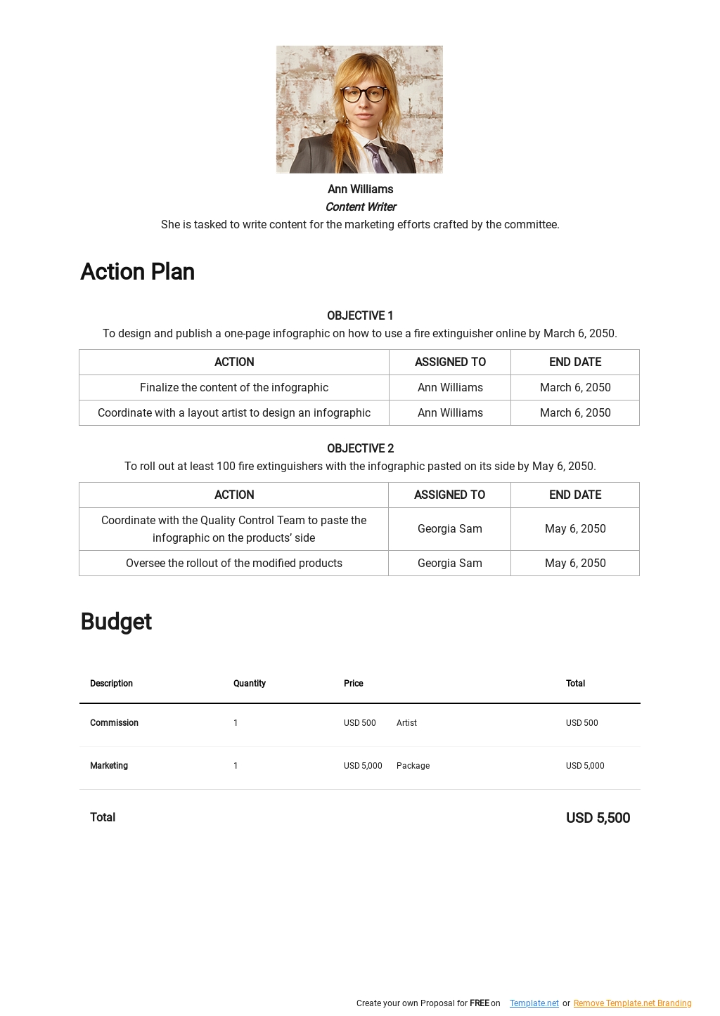 Free One Page Content Marketing Plan Template 2.jpe