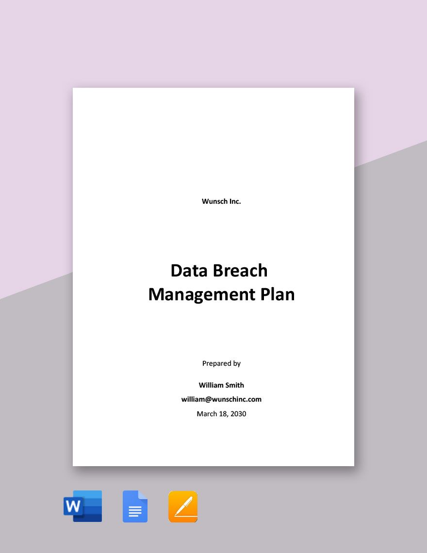 Data Breach Management Plan Template