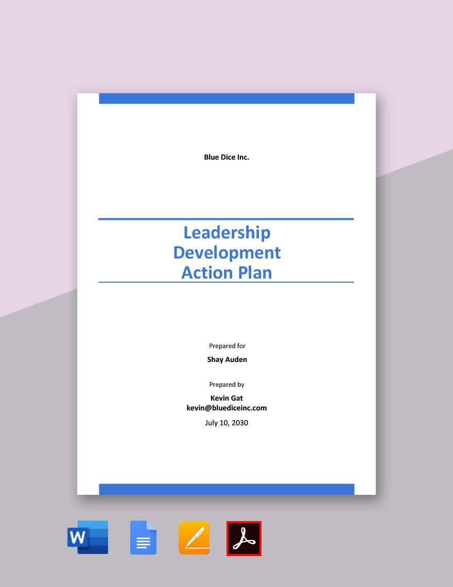Leadership Development Action Plan Template