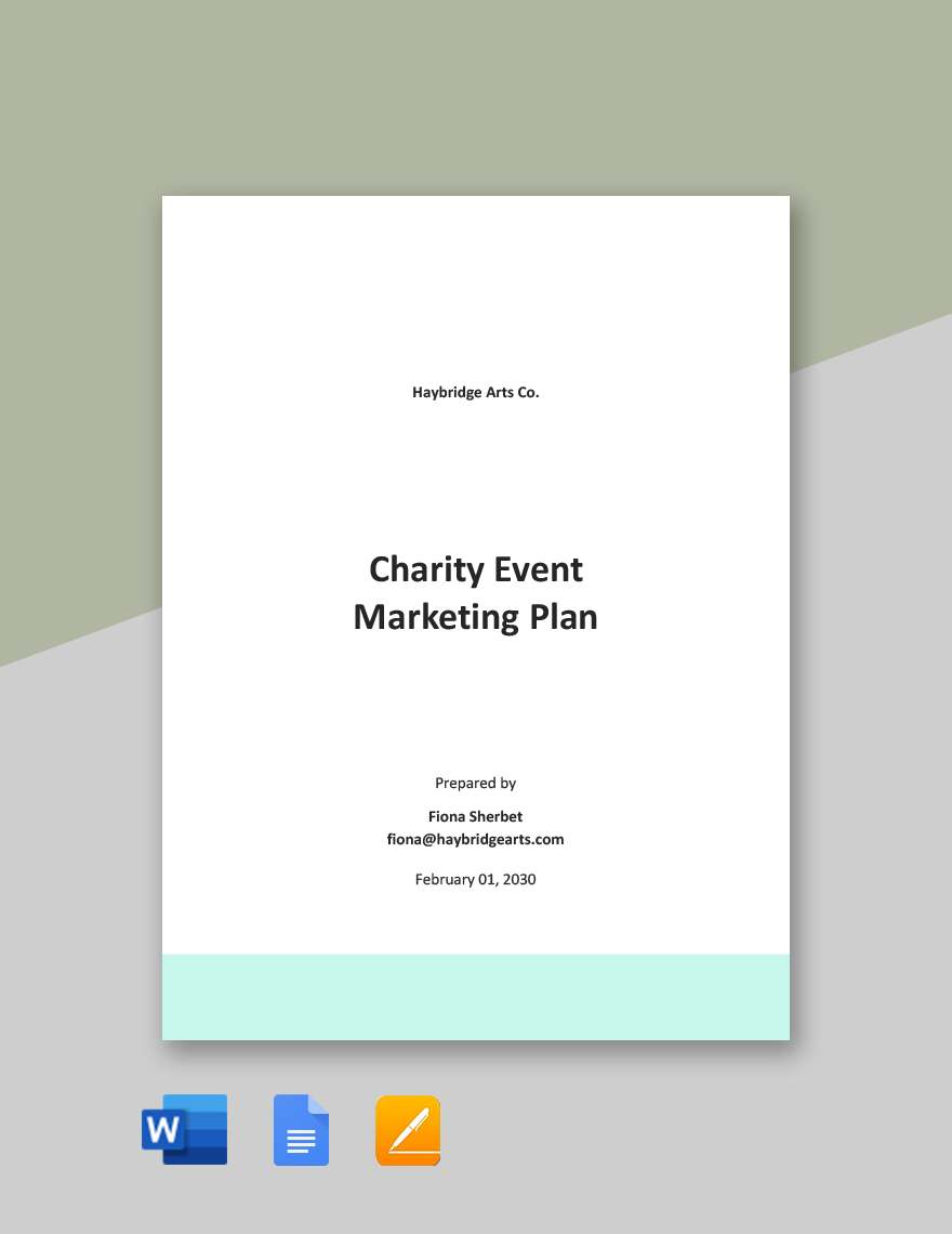 Charity Event Marketing Plan Template