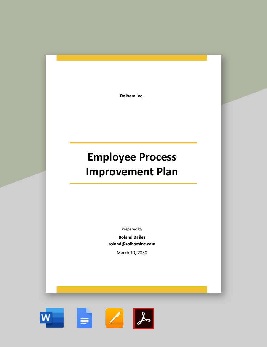 Sample Employee Process Improvement Plan Template