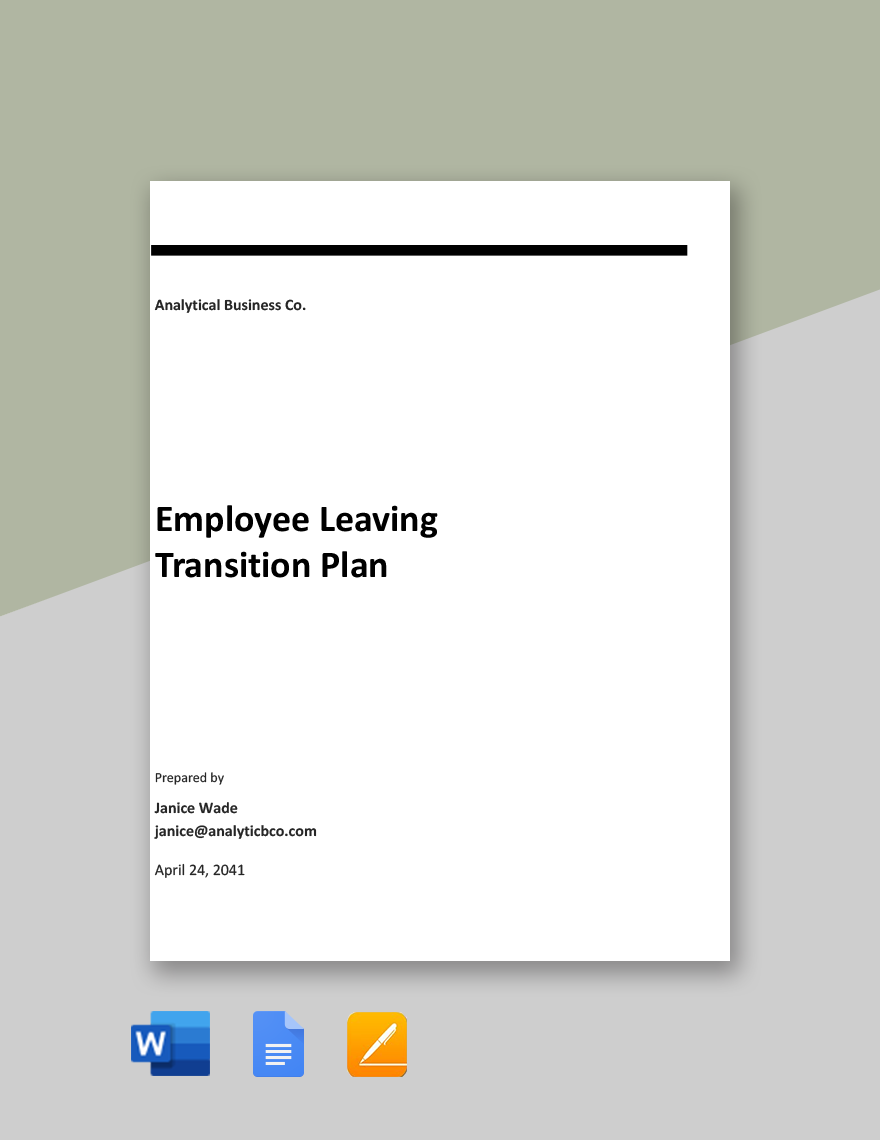 Employee Leaving Transition Plan Template
