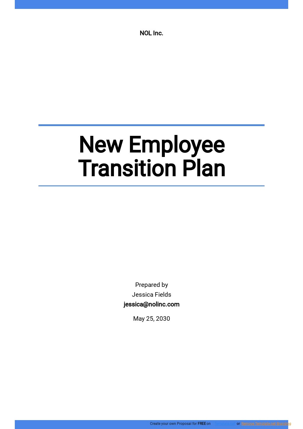 New Employee Transition Plan Template
