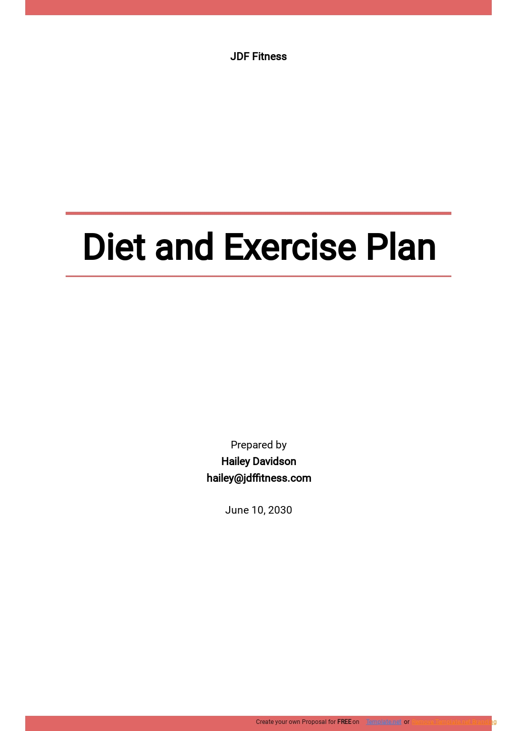 Simple Diet and Exercise Plan Template.jpe