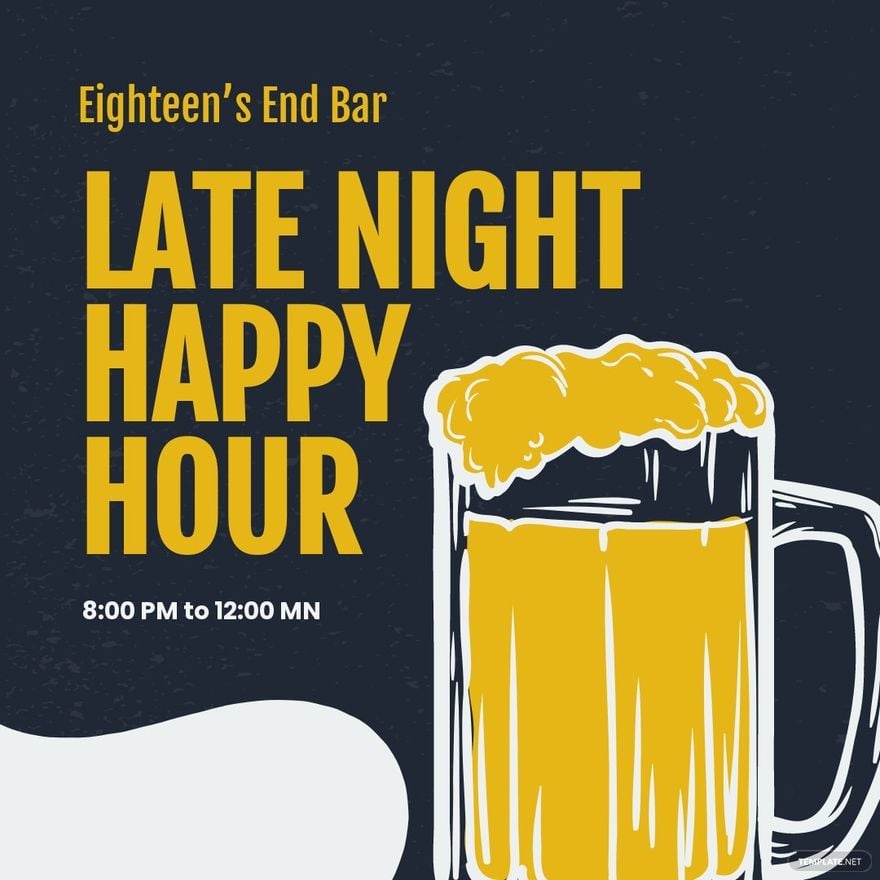 Free Late Night Happy Hour Instagram Post Template