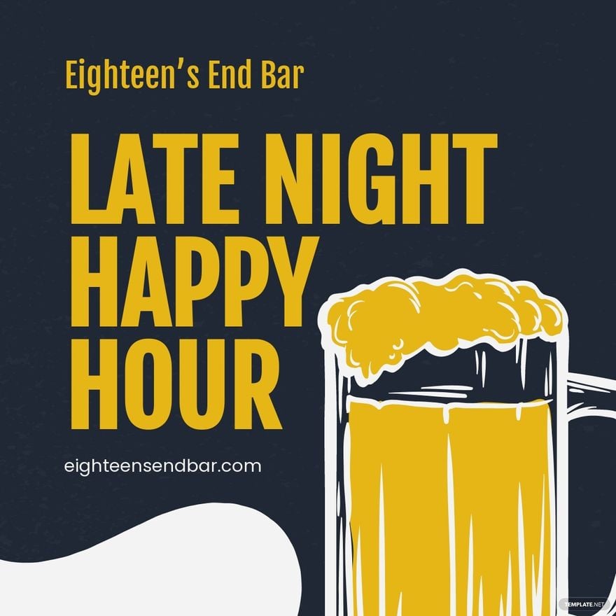 Late Night Happy Hour Linkedin Post Template